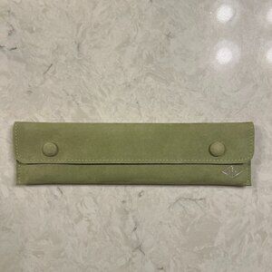 Van Cleef & Arpels light green suede/microfiber travel pouch, brand new